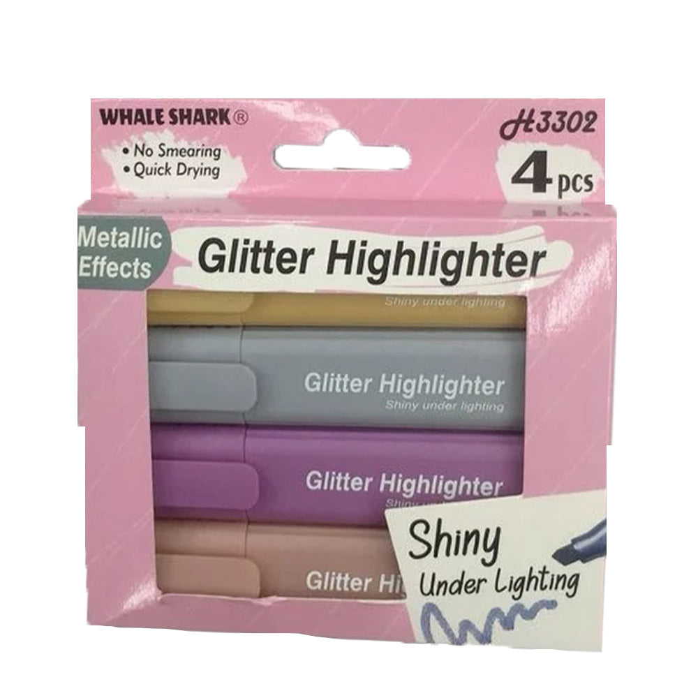 Glitter Highlighter Pens Set Of 4 Pcs / H3302