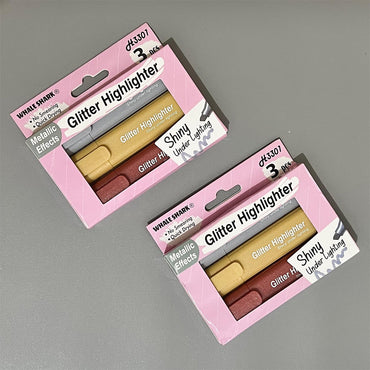 Glitter Highlighter Pens Set Of 3 Pcs / H3301