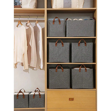 Solid color storage box, modern polyester clothes storage box for home