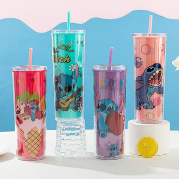 Stitch Plastic Bottle 710 ML With Straw