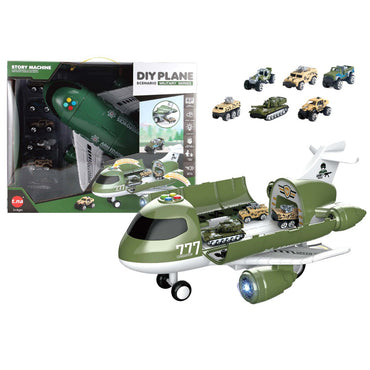 (NET) Green Transport Plane Police With A String Cars Sound