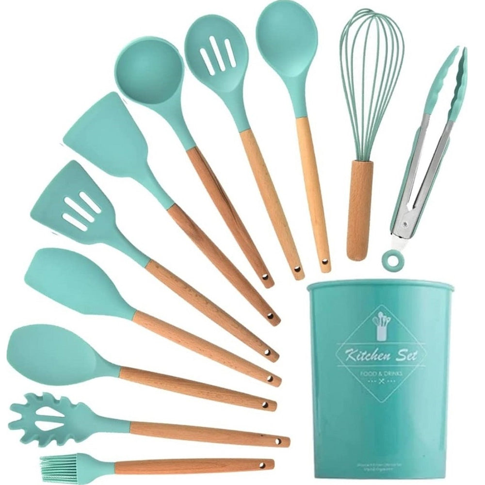 (NET)Silicone Kitchen Cooking Utensil Set