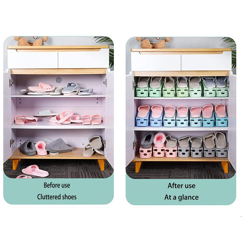 Double layer Shoe Shelf Shoe Organizer Plastic / 14295