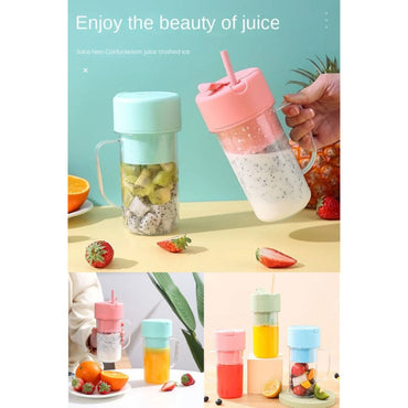 Straw Type, Juicing Cup, Portable Mini Juicer Straw Cup USB Rechargeable Electric Juicer Fruit Milkshake Blender / HS-08