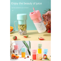 Straw Type, Juicing Cup, Portable Mini Juicer Straw Cup USB Rechargeable Electric Juicer Fruit Milkshake Blender / HS-08