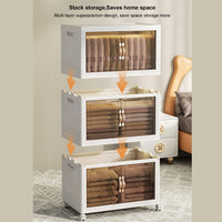 (Net) Multi-Function Storage Cabinet with Double Doors And 4 Layers