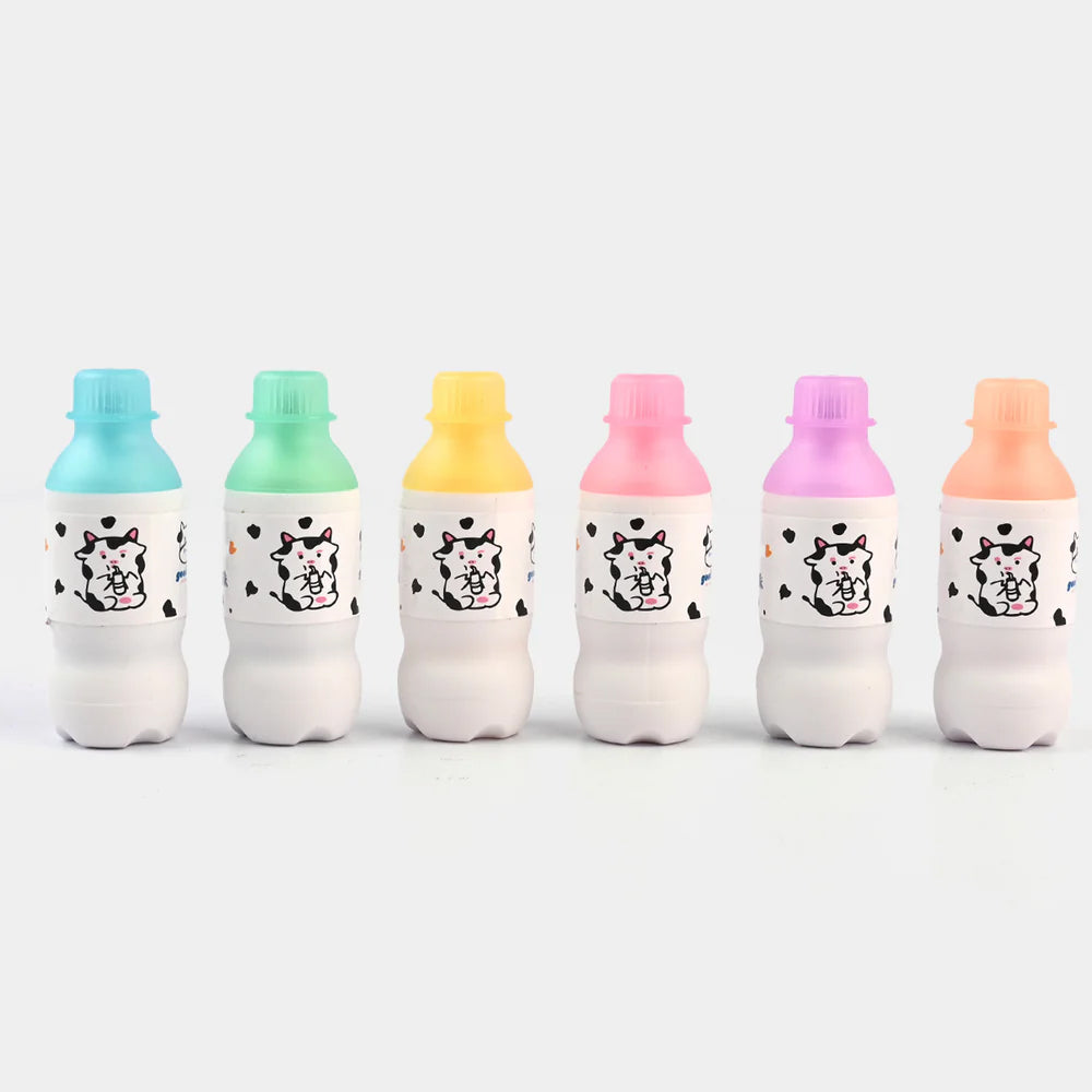 Highlighter Markers Milk Bottle Shape Set 6PCs / BX-606