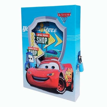 (NET)Cartoon Racing Cars Character Secret Lock Notebook