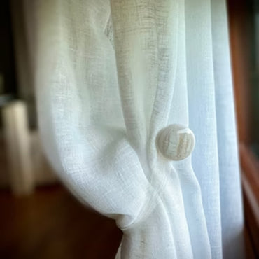 (net) Curtain Magnets Mother of Pearl Style Simple Round Shape 1 Pc