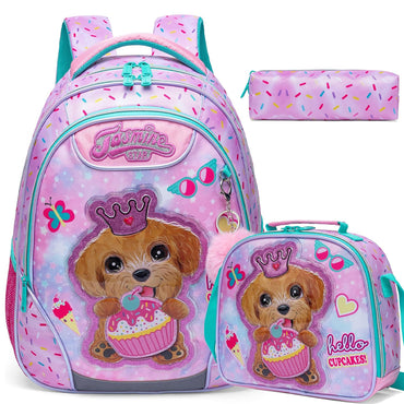 (NET) Dog Backpack For Girls Set Of 3 Pcs