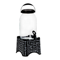 Herevin 5 lt Written Pattern Stand Glass Dispenser