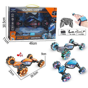 Gesture Sensing RC Stunt Car - 2.4 Ghz 4WD Off-Road Omnidirectional Smart  Expandable Wheels Remote Control Car Toys Best Birthday Cool Toy Gifts for