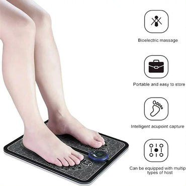 Ems Foot Massager Foot Circulation Device USB Rechargeable Electric Foot Stimulator Massager For Home and Office Use Promoting Blood Circulation Muscle Pain Relief / MA-860