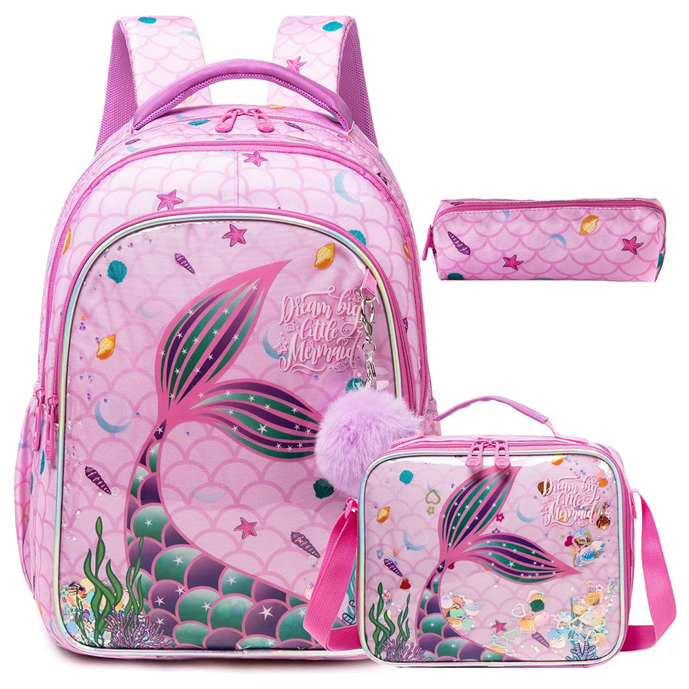 (NET) Mermaid Backpack for Girls