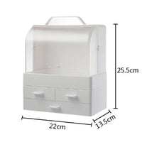 Makeup Storage Organizer Box Holder Portable Handle Fully Open Waterproof Lid Dustproof Drawers