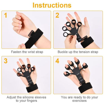 (net) Finger Trainer Finger Grip Strength Trainer, Finger Exerciser & Hand Strengthener, Finger Resistance Band for Wrist Physical Rehabilitation