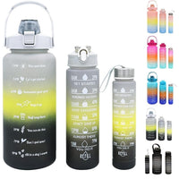 (NET) Gradient Plastic Cup Water Cup Portable Set 3 Pcs