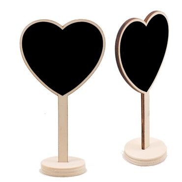 Portable Heart Shape Wooden Chalkboard with Stand