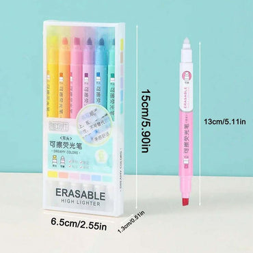 6-Color Creative Double-Ended Erasable Highlighter / 291180