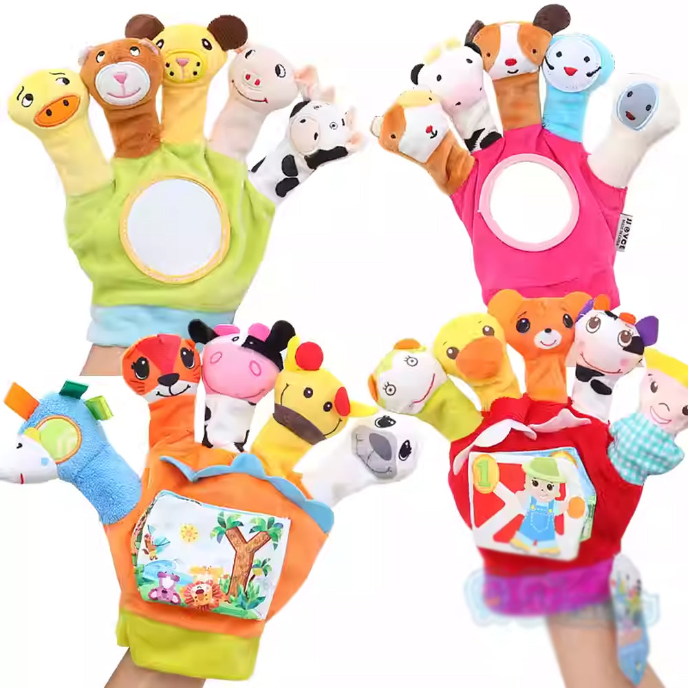 Hand Finger Plush Puppets Glove Baby Child Zoo Farm Animal