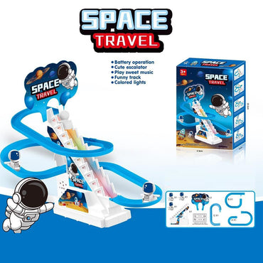 (NET) Funny Automatic Stair-Climbing Spacelings Cartoon Race Track Set