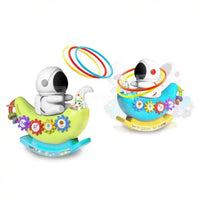 Musical Astronaut Swing Car with Rotatable Gears for Kids