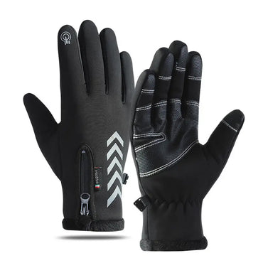 Men's Waterproof Winter Motorcycle Gloves - Plush Lined and Windproof