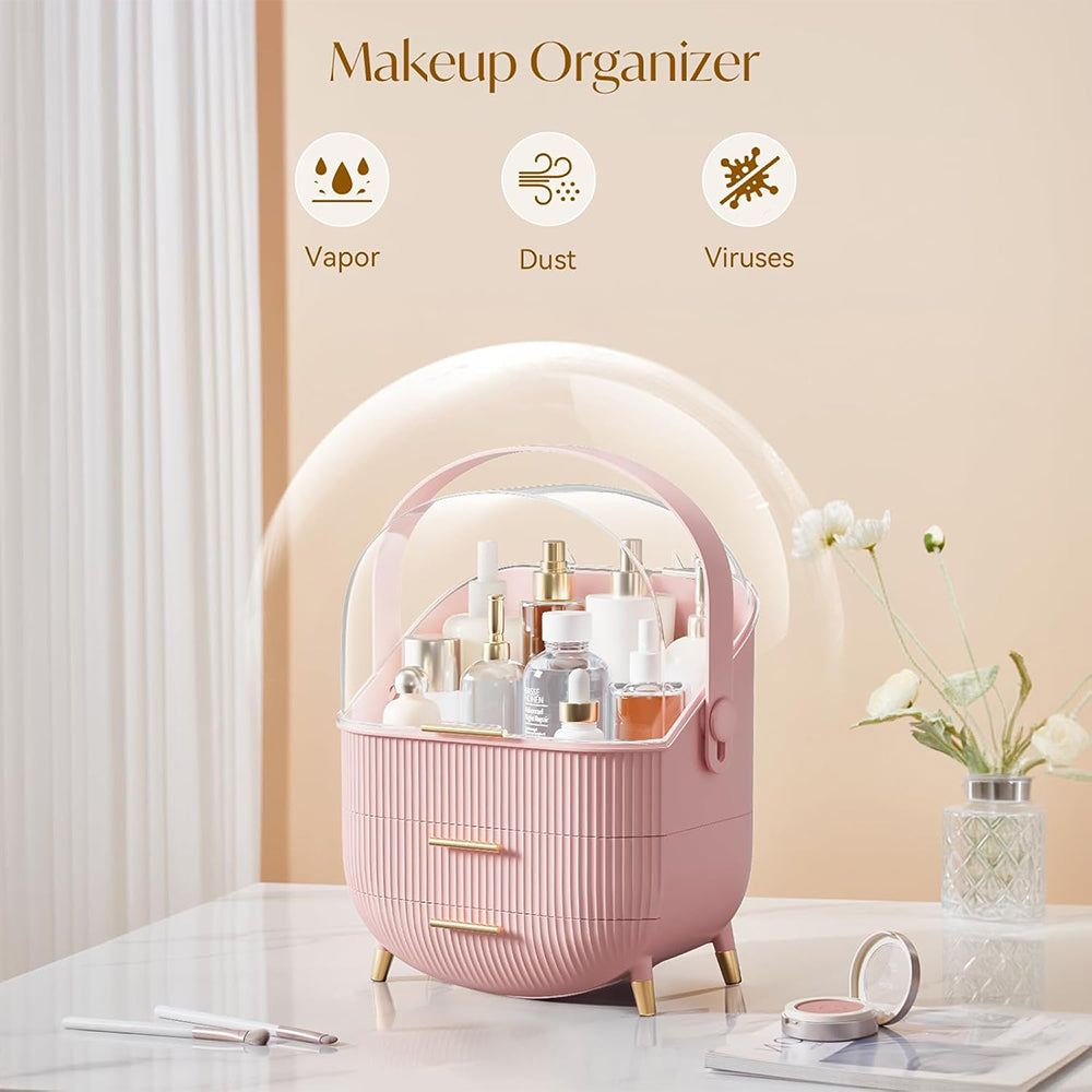 (NET) Multi-Function Make Up Case Dustproof Cosmetic Storage Box