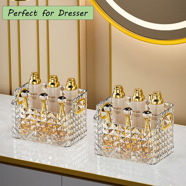 Makeup Organizer with 2 Brush Holder Cosmetic Brushes Storage