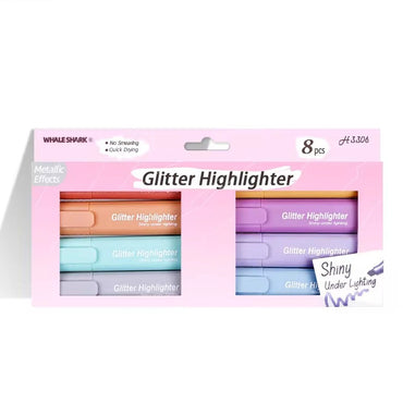 Glitter Highlighter Pens Set Of 8 Pcs / H3306