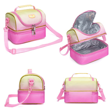(NET) Pink Kids Lunch Bag Insulated Bento