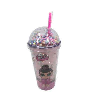 (NET) Lol Plastic Cup With Straw 400 ML