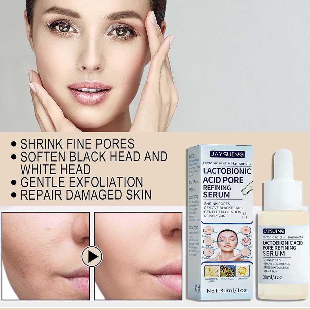 (NET) JATSUING Lactobionic Acid Witch Hazels Face Serums Anti-Aging Face Essence Pore Remover Oil 30ml