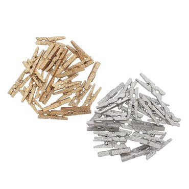 20 Mini Silver Clothes Clips