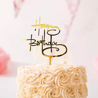Gold Cake Topper Acrylic 10 pcs