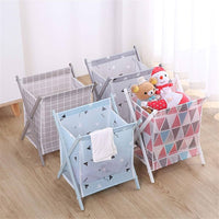 Multifunctional Storage Basket Foldable Dirty Clothes Basket Multicolor Laundry Stool, Storage