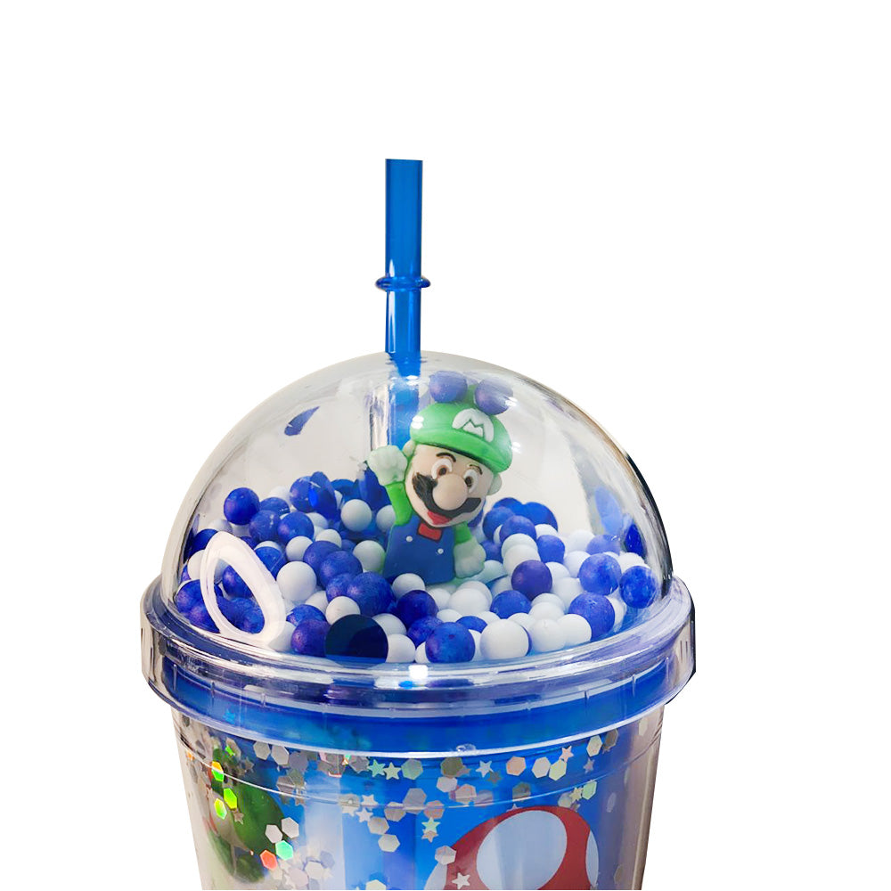 (NET) Mario Plastic Cup With Straw 450 ML