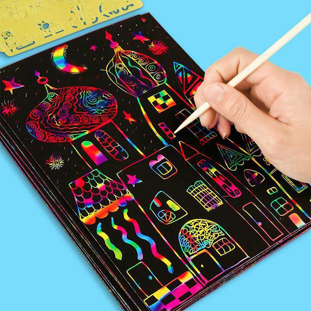 Large Magic Color Rainbow Scratch Paper Note Book