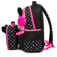 (NET) Black Panda School Backpack With Lunch Box & Pencil Case Set Of 3 Pcs