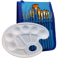 12 Piece Watercolor Acrylic Paint Brush Set with Paint Palette and Bag / 200130 / TZ-0013