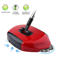 2 in 1 Hand Push Sweeper Broom Floor Cleaner Mop Dust Bin 360 Rotating Plastic Wet and Dry Broom