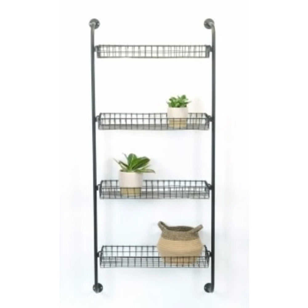 (Net) 4-Layer Transparent Storage Shelf with Wheels - Efficient and Stylish Storage Solution