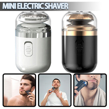 (net) 2 in 1 Men Mini Electric Shaver Painless Wet Dry Double Use Man Washable Men's Pocket Size Trimmers Portable Razor For Beard / 135563