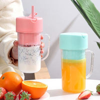 (Net) Straw Type, Juicing Cup, Portable Mini Juicer Straw Cup USB Rechargeable Electric Juicer Fruit Milkshake Blender / HP-08