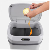 (Net) Smart Sensor Trash Can Plastic to Go Containers Woven Trash Can Smart Garbage Can Touchless Kitchen Box Garbage Storage Container / ZSW-L12