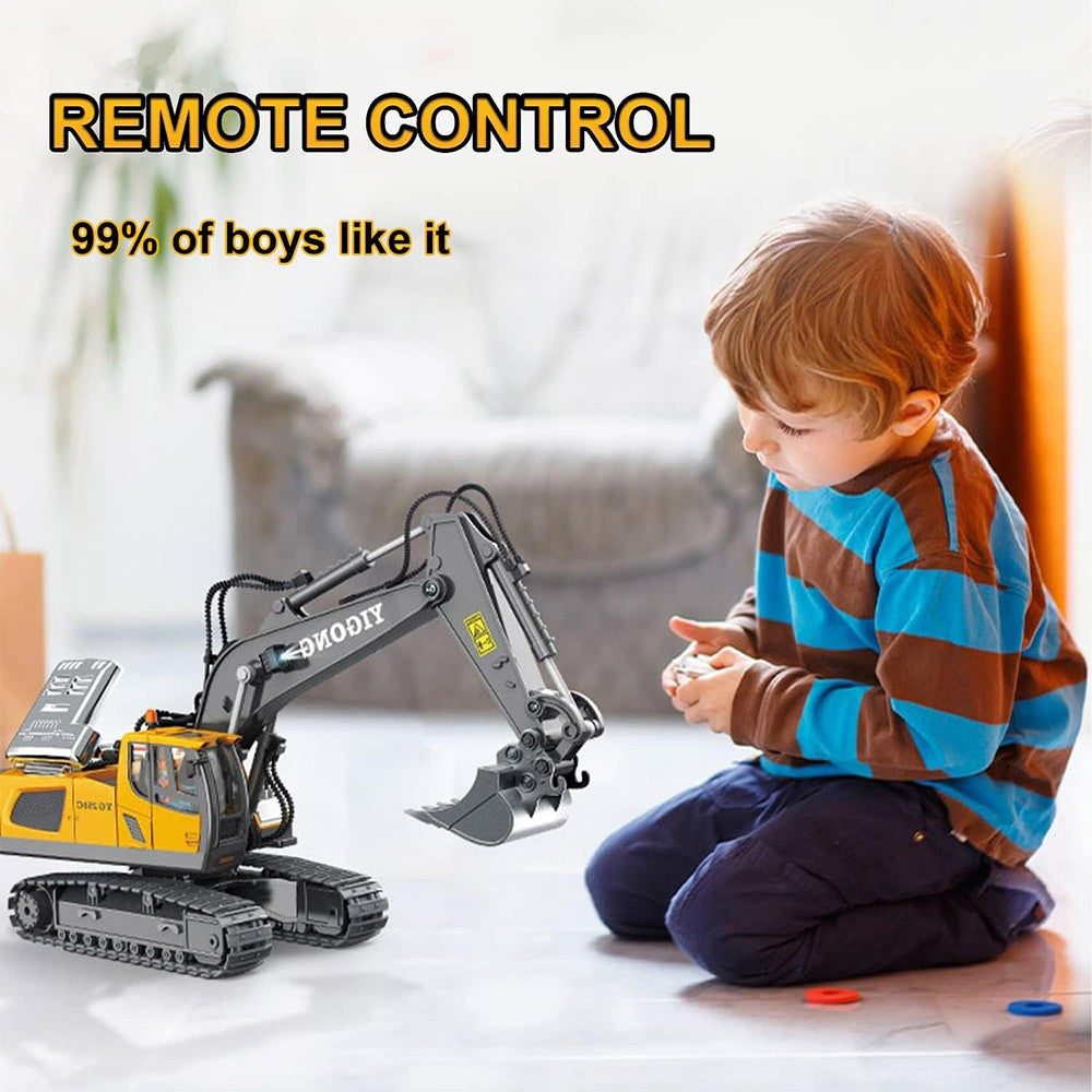 (NET)Remote Control Excavator 11 Channel RC Excavator Truck Toy