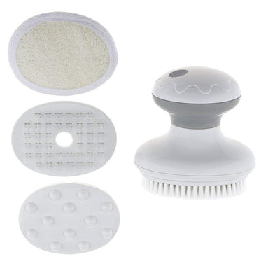 (Net) 4 in 1 Electric Bath Brush Vibration Face Body Back Cleaning Massager Tools Waterproof SPA Cleansing Massage Shower Brush / AE-903