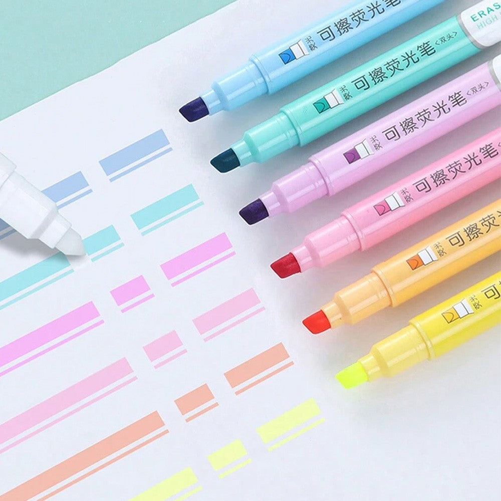 6-Color Creative Double-Ended Erasable Highlighter / 291180