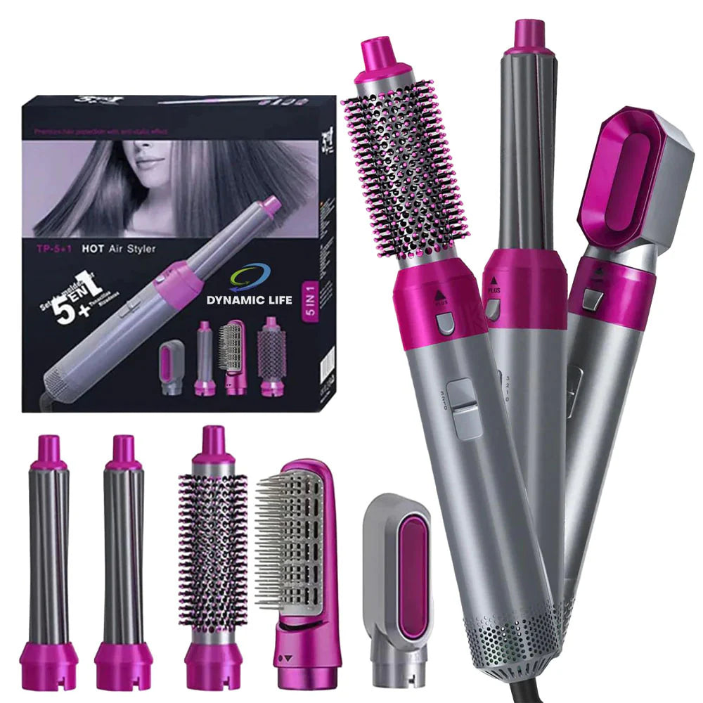5 in 1 Hot Air Styler Hair Straightener Dryer Comb Multifunctional Styling Tool For Curly Hair Machine For Straightening Curling Drying Combing Scalp Massage Styling Small Box