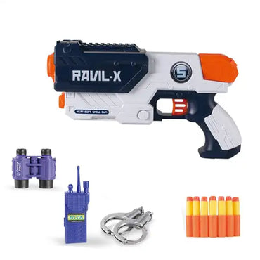 Electric Soft Bullet Gun and Army Toy Guns Set with Light and Sound Effects